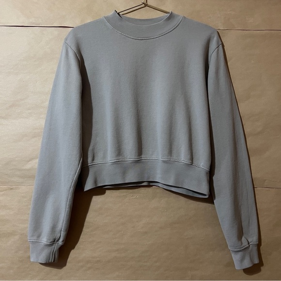 Cotton Citizen Tops - Cotton Citizen | Milan Crew Sweatshirt Cropped Mock Neck Cotton Terry Size S